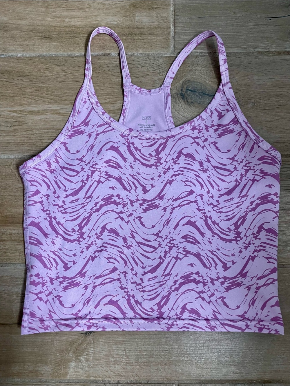 Fleo Pink Swirl Cropped Tank Top